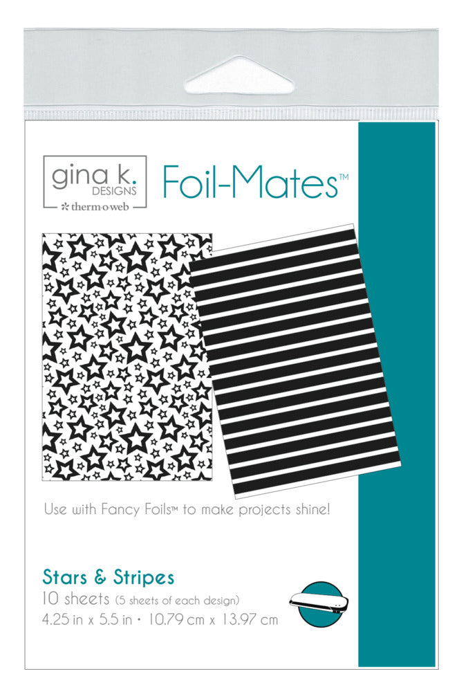 Gina K. Designs - Foil-Mates Remix - 4.25 x 5.5 - Stars & Stripes. Add sparkle and shine with Foils. Available at Embellish Away located in Bowmanville Ontario.