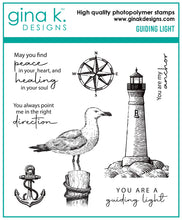 Cargar imagen en el visor de la galería, Gina K. Designs - Mini Stamp &amp; Die - Guiding Light. Guiding Light is a stamp &amp; die set by Gina K Designs. This set is made of premium clear photopolymer and measures 4&quot; X 4&quot;. Made in the USA. Available at Embellish Away located in Bowmanville Ontario Canada.
