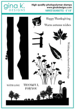 Load image into Gallery viewer, Gina K. Designs - Stamp - Harvest Silhouettes. Harvest Silhouettes is a stamp set by Gina K Designs. This set is made of premium clear photopolymer and measures 6&quot; X 8&quot;.&nbsp; Made in the USA. Available at Embellish Away located in Bowmanville Ontario Canada.
