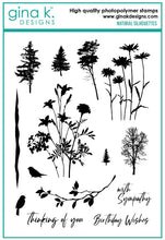 Cargar imagen en el visor de la galería, Gina K. Designs - Stamp - Natural Silhouettes. Natural Silhouettes is a stamp set by Gina K Designs. This set is made of premium clear photopolymer and measures 6&quot; X 8&quot;.&nbsp; Made in the USA. Available at Embellish Away located in Bowmanville Ontario Canada.
