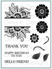 Cargar imagen en el visor de la galería, Gina K. Designs - Stamp &amp; Die Set - Bold and Blooming. Clear- Stamps- Bold &amp; Blooming Stamp Set is seen in videos and the gallery at StampTV.com. Visit the website for many ideas and techniques using this versatile set of stamps! Available at Embellish Away located in Bowmanville Ontario Canada.
