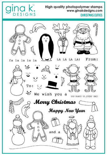 Gina K. Designs - Stamp & Die Set - Christmas Cuties. Christmas Cuties is a stamp and die set by Melanie Munchinger. This set is made of premium clear photopolymer and measures 6