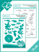 गैलरी व्यूवर में इमेज लोड करें, Gina K. Designs - Stamp &amp; Die Set - Delicate Flowers. Delicate Flowers is a stamp set by Gina K Designs. This set is made of premium clear photopolymer and measures 6&quot; X 8&quot;. Made in the USA. Available at Embellish Away located in Bowmanville Ontario Canada.
