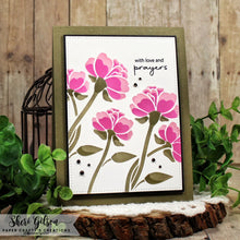 गैलरी व्यूवर में इमेज लोड करें, Gina K. Designs - Stamp &amp; Die Set - Delicate Flowers. Delicate Flowers is a stamp set by Gina K Designs. This set is made of premium clear photopolymer and measures 6&quot; X 8&quot;. Made in the USA. Available at Embellish Away located in Bowmanville Ontario Canada. Card example by  Sheri Gilson.
