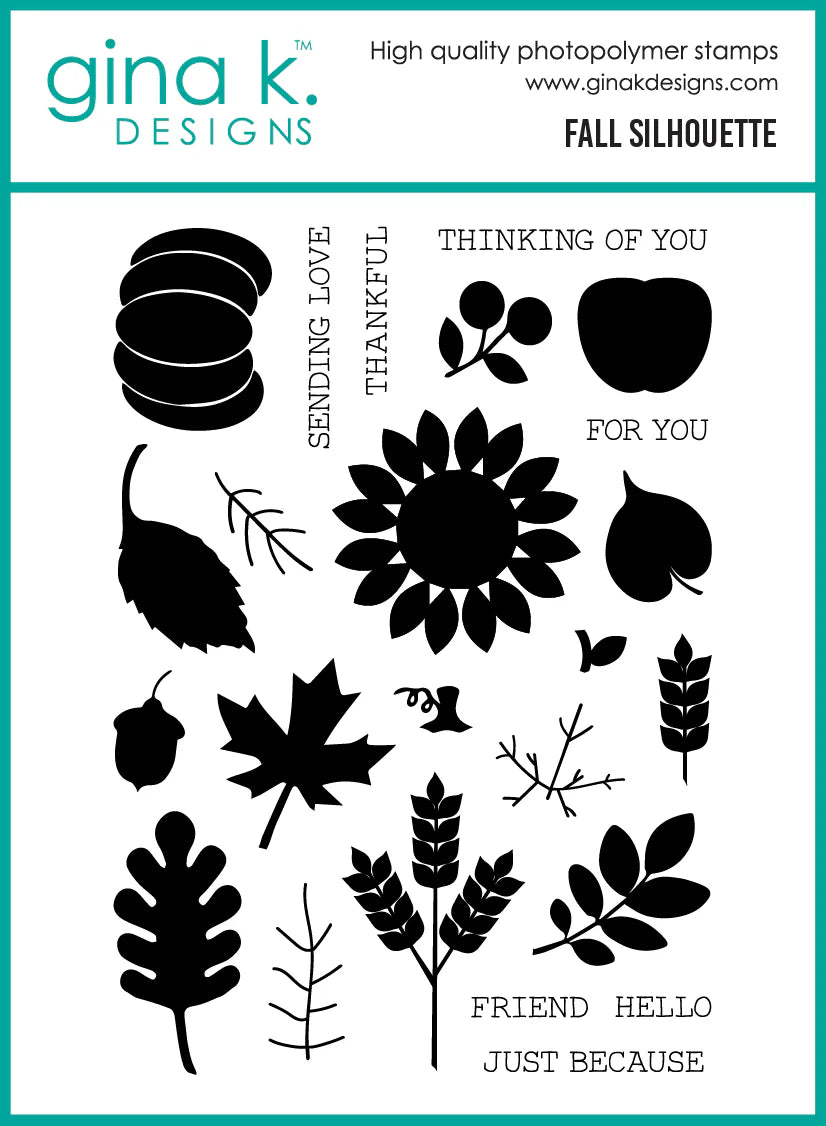 Gina K. Designs - Stamp & Die Set - Fall Silhouette. Set by Beth Silika. At Embellish Away in Bowmanville Ontario Canada.