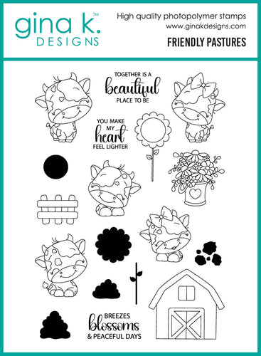 Gina K. Designs - Stamp & Die Set - Friendly Pastures. Set by Dina Gerner. At Embellish Away in Bowmanville Ontario Canada.