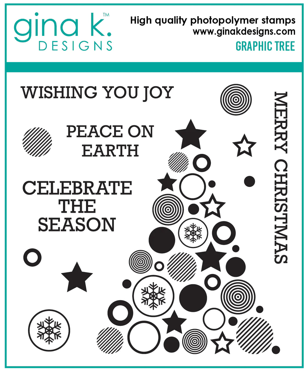 Gina K. Designs - Stamp & Die Set - Graphic Tree. Graphic Tree is a stamp & die set by Gina K Designs. This set is made of premium clear photopolymer and measures 6
