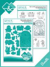 Load image into Gallery viewer, Gina K. Designs - Stamp &amp; Die Set - Just Keep Swimming. Just Keep Swimming is a stamp set by Gina K Designs. This set is made of premium clear photopolymer and measures 6&quot; X 8&quot;. Made in the USA. Available at Embellish Away located in Bowmanville Ontario Canada.
