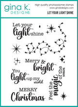 Charger l&#39;image dans la galerie, Gina K. Designs - BUNDLE - Stamp, Die Set &amp; Stencil - Let Your Light Shine. Set by Gina K Designs. At Embellish Away in Bowmanville Ontario Canada.

