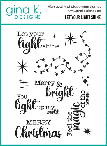 Gina K. Designs - BUNDLE - Stamp, Die Set & Stencil - Let Your Light Shine. Set by Gina K Designs. At Embellish Away in Bowmanville Ontario Canada.
