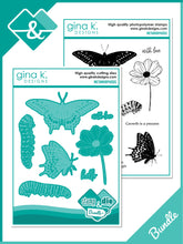 गैलरी व्यूवर में इमेज लोड करें, Gina K. Designs - Stamp &amp; Die Set - Metamorphosis. Metamorphosis is a stamp set by Hannah Drapinski. This set is made of premium clear photopolymer and measures 6&quot; X 8&quot;. Made in the USA. Available at Embellish Away located in Bowmanville Ontario Canada.
