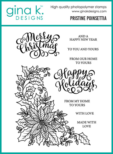 Gina K. Designs - Stamp & Die Set - Pristine Poinsettia. Set by Arjita Singh. At Embellish Away in Bowmanville Ontario Canada.