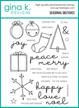 Charger l&#39;image dans la galerie, Gina K. Designs - Stamp &amp; Die Set - Seasonal Sketches. Set by Beth Silaika. At Embellish Away in Bowmanville Ontario Canada.
