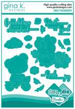 Cargar imagen en el visor de la galería, Gina K. Designs - Stamp &amp; Die Set - Sweet Friendships. Sweet Friendships is a stamp set by Dina Gerner. This set is made of premium clear photopolymer and measures 6&quot; X 8&quot;. Made in the USA. Available at Embellish Away located in Bowmanville Ontario Canada.
