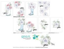 Load image into Gallery viewer, Gina K. Designs - Stamp &amp; Die Set - Wishing You Well. Wishing You Well is a stamp and set by Lisa Hetrick. This set is made of premium clear photopolymer and measures 6&quot; X 8&quot;. Made in the USA. Available at Embellish Away located in Bowmanville Ontario Canada. Inspiration sheet by Lisa Hetrick.
