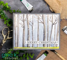 Cargar imagen en el visor de la galería, Gina K. Designs - Stamps - Tall Birch. This set is made of premium clear photopolymer and measures 4 x 6 inches. Made in the USA. Available at Embellish Away located in Bowmanville Ontario Canada. Card example by Arjita Singh.
