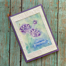 Load image into Gallery viewer, Gina K. Designs - Stamps - With Sympathy. With Sympathy is a stamp set by Debrah Warner. This set is made of premium clear photopolymer and measures 6&quot; X 8&quot;. Made in the USA. Available at Embellish Away located in Bowmanville Ontario Canada. Example by Debrah Warner.
