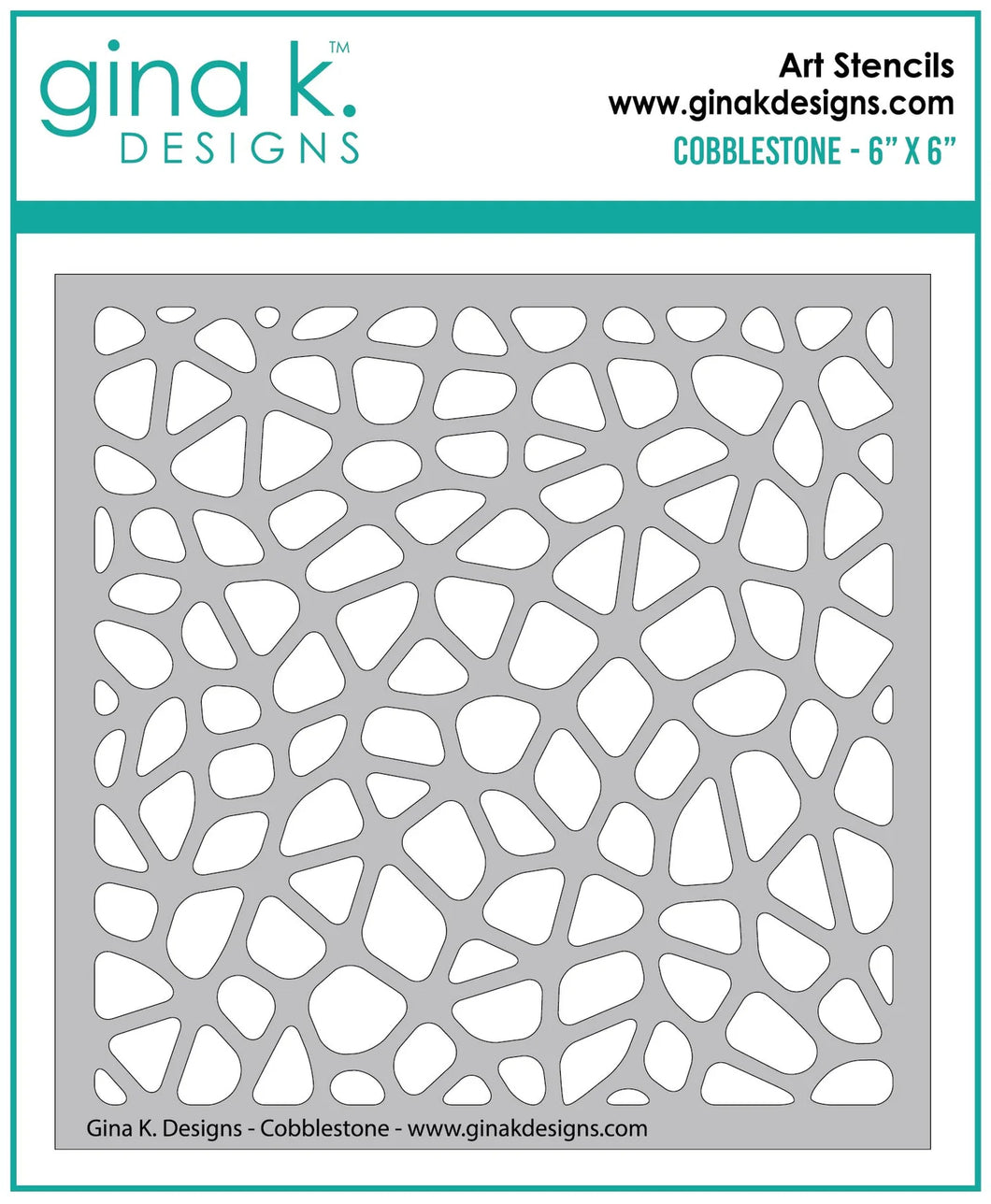 Gina K. Designs - Stencil - Cobblestone. Gina K. Designs Art Screens can be used with ink, sprays, pastes, and gels to create beautiful backgrounds and images. Layer stencils together for more options. Available at Embellish Away located in Bowmanville Ontario Canada.
