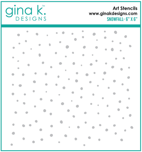 Gina K. Designs - Stencil - Snowfall. Gina K. Designs Art Screens can be used with ink, sprays, pastes, and gels to create beautiful backgrounds and images. Layer stencils together for more options. Available at Embellish Away located in Bowmanville Ontario Canada.