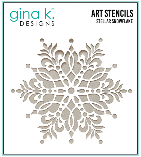 Gina K. Designs - Stencil - Stellar Snowflake. Gina K. Designs Art Screens can be used with ink, sprays, pastes, and gels to create beautiful backgrounds and images. Layer stencils together for more options. Available at Embellish Away located in Bowmanville Ontario Canada.