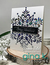 Cargar imagen en el visor de la galería, Gina K. Designs - Stencil - Stellar Snowflake. Gina K. Designs Art Screens can be used with ink, sprays, pastes, and gels to create beautiful backgrounds and images. Layer stencils together for more options. Available at Embellish Away located in Bowmanville Ontario Canada. Example by Donna T. Gina K. Design Member
