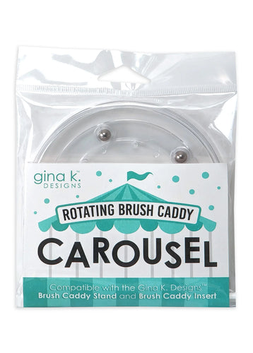 Gina K. Designs - Storage - Rotating Brush Caddy Carousel. Attach this turntable to the bottom of your Gina K Designs Brush Caddy for easy and quick access to all your Gina K Designs Brushes. Available at Embellish Away located in Bowmanville Ontario Canada.
