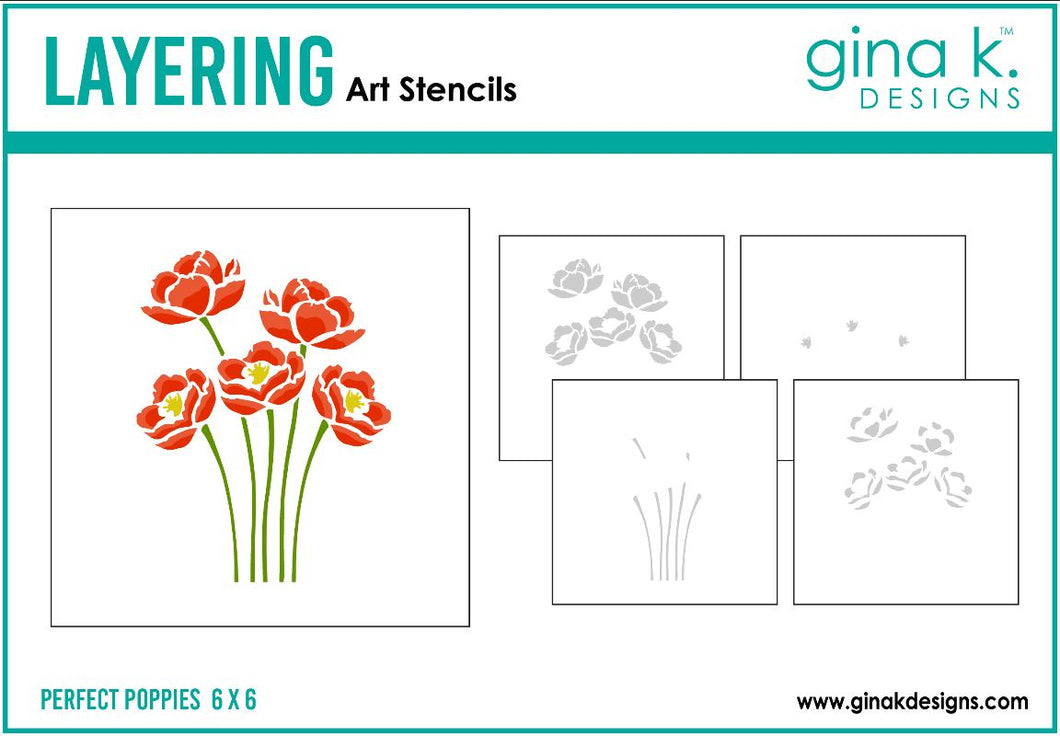 Gina K. Designs - Stencil - Perfect Poppies