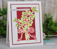 Load image into Gallery viewer, Gina K. Designs Poly-Glaze Foiling Sheets - Layered Mistletoe. This package includes 6 sheets – 5 1/2” X 8 1/2”. At Embellish Away in Bowmanville Ontario Canada. Example by Karen Hightower.
