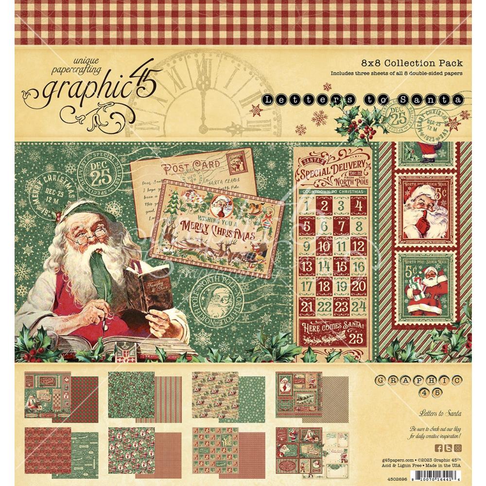 Graphic 45 - Collection Pack 8X8 - Letters To Santa