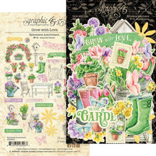 Load image into Gallery viewer, Graphic 45 - Ephemera Die-Cut Assortment - Grow With Love. Introducing Graphic 45&#39;s flourishing new paper collection, Grow with Love, a celebration of the beauty found in spring blossoms, charming garden gates and delightful birdhouses. Available at Embellish Away located in Bowmanville Ontario Canada.
