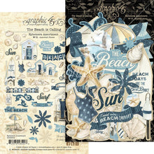 Cargar imagen en el visor de la galería, Graphic 45 - Ephemera Die-Cut Assortment - The Beach Is Calling. Inspired by the allure of carefree beach days, seashells, sandcastles, and the soothing vibes of the shore, this collection captures the essence of coastal bliss. Available at Embellish Away located in Bowmanville Ontario Canada.
