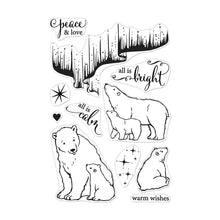 將圖片載入圖庫檢視器 Hero Arts - Clear Stamps 4&quot;X6&quot; - Northern Lights Polar Bears. This beautiful stamp set features the northern lights, polars and four holiday messages. Hero Arts 4 x 6 inch clear stamp sets offer the best quality in the market. Available at Embellish Away located in Bowmanville Ontario Canada.
