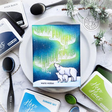 將圖片載入圖庫檢視器 Hero Arts - Clear Stamps 4&quot;X6&quot; - Northern Lights Polar Bears. This beautiful stamp set features the northern lights, polars and four holiday messages. Hero Arts 4 x 6 inch clear stamp sets offer the best quality in the market. Available at Embellish Away located in Bowmanville Ontario Canada. Example by brand ambassador.
