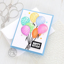 Cargar imagen en el visor de la galería, Hero Arts - Fancy Die - Balloon Bunch. Stand-alone designs that produce beautifully detailed cut-outs on paper. Reminiscent of a Hero Arts stamp design, Fancy Dies complement stamps instead of matching them to broaden your stamping and technique options. Available at Embellish Away located in Bowmanville Ontario Canada. Example by Kelly Rasmussen.
