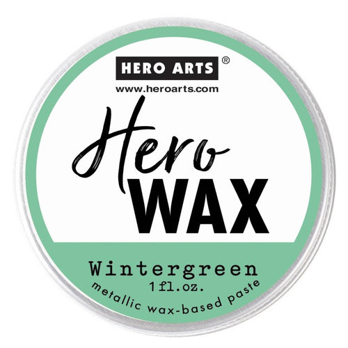 Hero Arts - Hero Wax 1 oz. - Wintergreen. Metallic wax-based paste in an adorable 1 oz. tin. For adding color and shine to your card and mixed media projects. Dries permanently on most surfaces. Available at Embellish Away located in Bowmanville Ontario Canada.