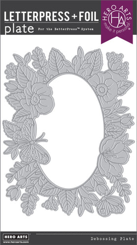 Hero Arts - Letterpress + Foil Plate - Floral Frame. Available at Embellish Away located in Bowmanville Ontario Canada.