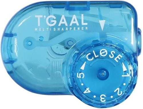 Holbein - T'Gaal Pencil Sharpener - Transparent. Adjust sharpening angle and length in five different settings. At Embellish Away in Bowmanville Ontario Canada. Blue
