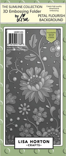 Lisa Horton Crafts - Background Slimline - Petal Flourish. Available at Embellish Away located in Bowmanville Ontario Canada.