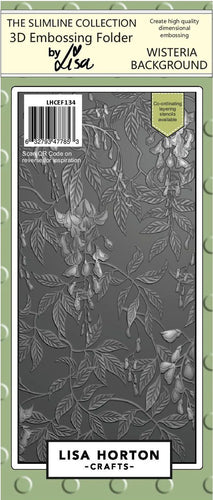 Lisa Horton Crafts - Background Slimline 3D Embossing Folder - Wisteria. Available at Embellish Away located in Bowmanville Ontario Canada.