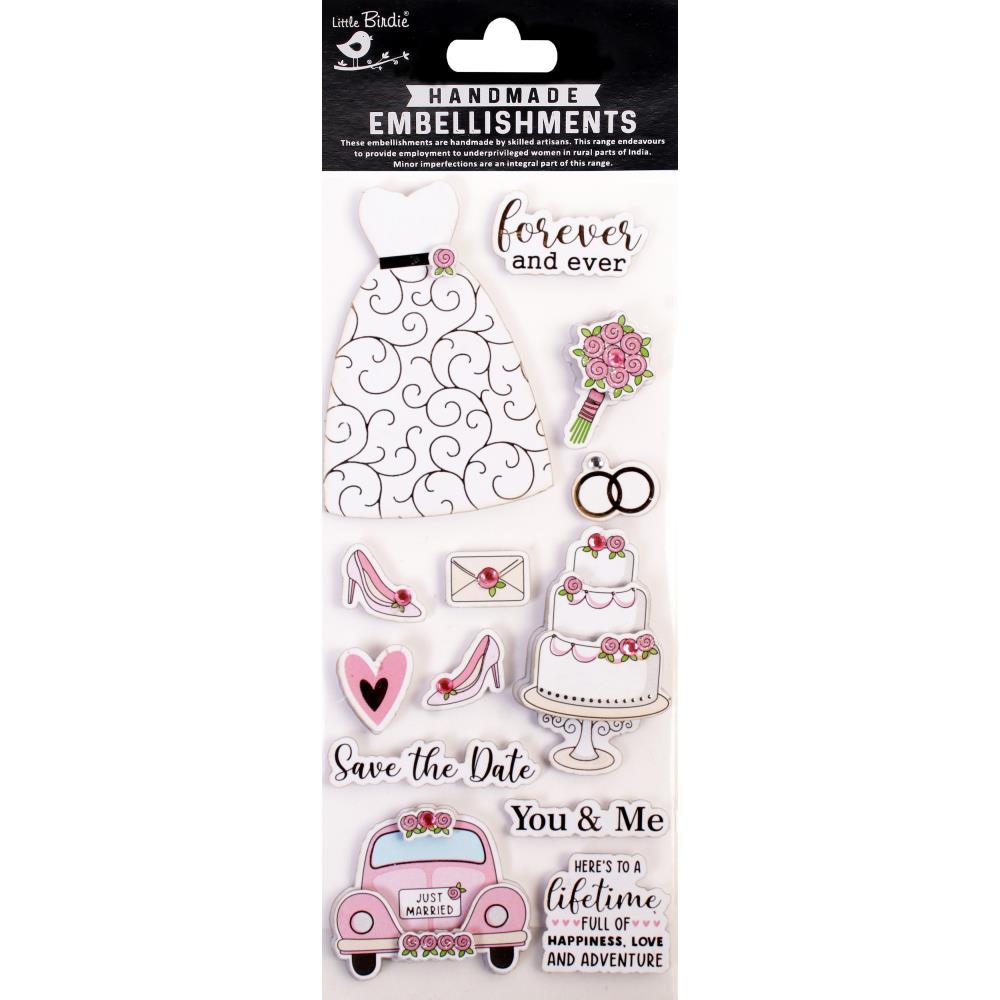 Little Birdie - Glitter Handmade Embellishment - 13/Pkg - Forever & Ever. Available at Embellish Away located in Bowmanville Ontario Canada.