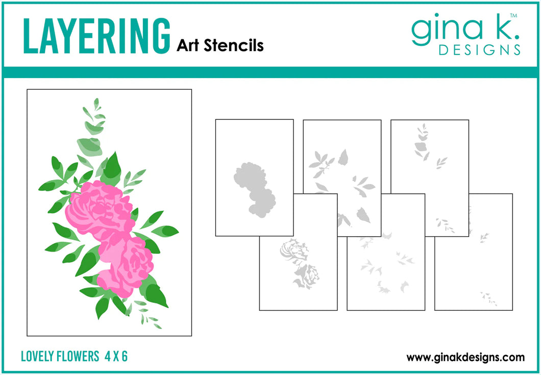 Gina K. Designs - Stencil - Lovely Flowers