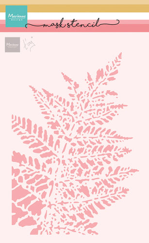 Marianne Design - Mask Stencil - Tiny's Fern. A beautiful addition to Tiny's Botanical Garden series of stencils and stamps. This fern background mask is perfect for nature themed projects. Great for cards, mixed media projects, journals and more! Available at Embellish Away located in Bowmanville Ontario Canada.