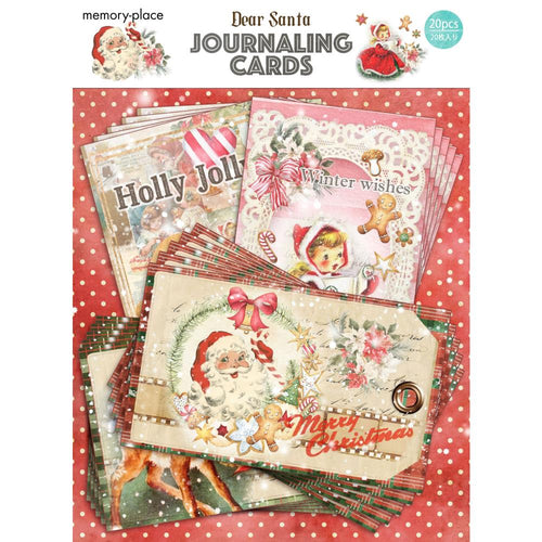 Memory Place - Journal Card Pack - 20/Pkg - Dear Santa, 4 Designs/5 Each. Perfect for card making, scrapbooking, junk journals and bookmaking, and any other paper crafting! Available at Embellish Away located in Bowmanville Ontario Canada.