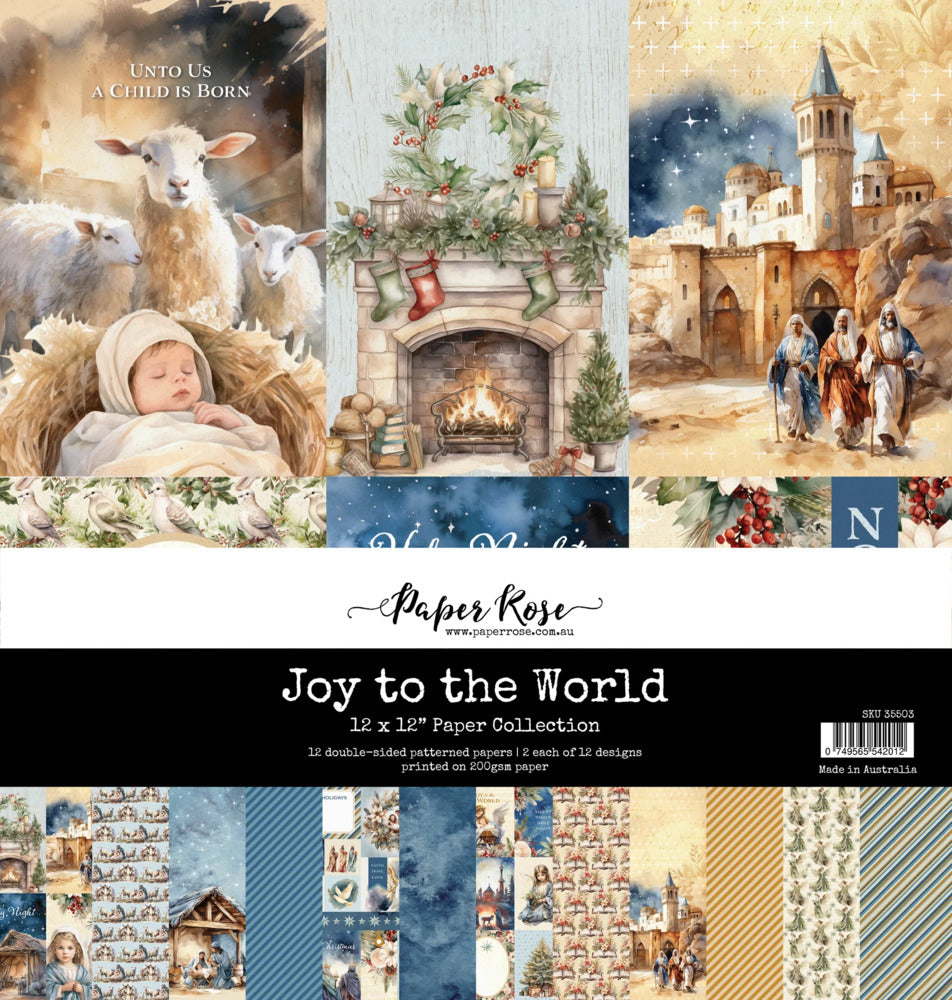 Mintay - 12X12 Paper Set - Joy to the World. Available at Embellish Away in Bowmanville Ontario Canada.