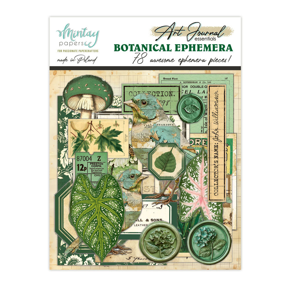 Mintay - Art Journal Ephemera Pack - Botanical. Available at Embellish Away in Bowmanville Ontario Canada.