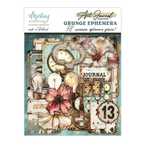 Mintay - Art Journal Ephemera Pack - Grunge. Available at Embellish Away in Bowmanville Ontario Canada.