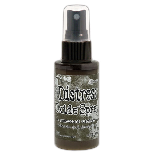 Tim Holtz - Distress Oxide Spray - Scorched Timber. Available at Embellish Away located in Bowmanville Ontario Canada.