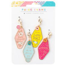 Charger l&#39;image dans la galerie, Paige Evans - Charms - 4/Pkg - Adventurous. Add a bit of shine and dimension to your projects with these beautiful enamel charm embellishments! Perfect for customizing scrapbooks and other DIYs, or add them to bags and backpacks for a fun accessory. Available at Embellish Away located in Bowmanville Ontario Canada.
