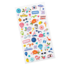 Load image into Gallery viewer, Paige Evans - Puffy Stickers - 58/Pkg - Icons - Adventurous. Add some height to your projects with these fun puffy stickers! Perfect for adding some dimension to scrapbooks, cards, journals, planners, and more. Available at Embellish Away located in Bowmanville Ontario Canada.
