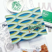 Load image into Gallery viewer, Pinkfresh Studio - Press Plate - Twist Pattern. 1 pc press plate set designed by Kaitlin Sheaffer. Made to coordinate with the Twist Pattern die. Available at Embellish Away located in Bowmanville Ontario Canada. Example by brand ambassador.
